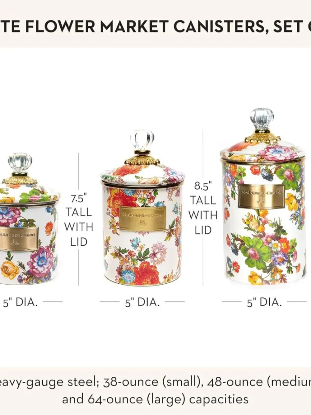 MACKENZIE-CHILDS Enamel Canisters, Versatile Kitchen Storage Containers